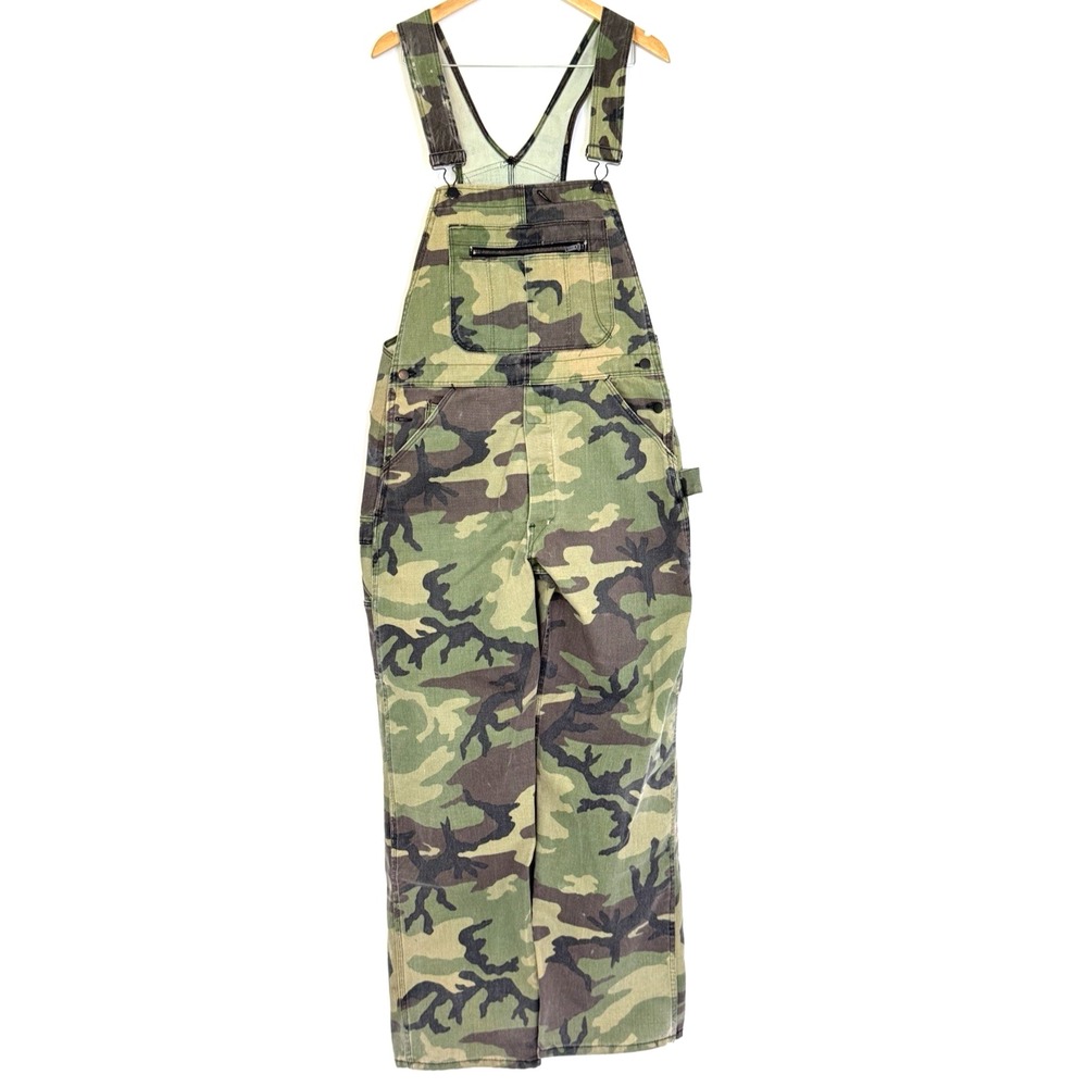 Mens Unbranded Camo Denim Bib Overalls Size 36x32.5 Utility Workwear Hunting